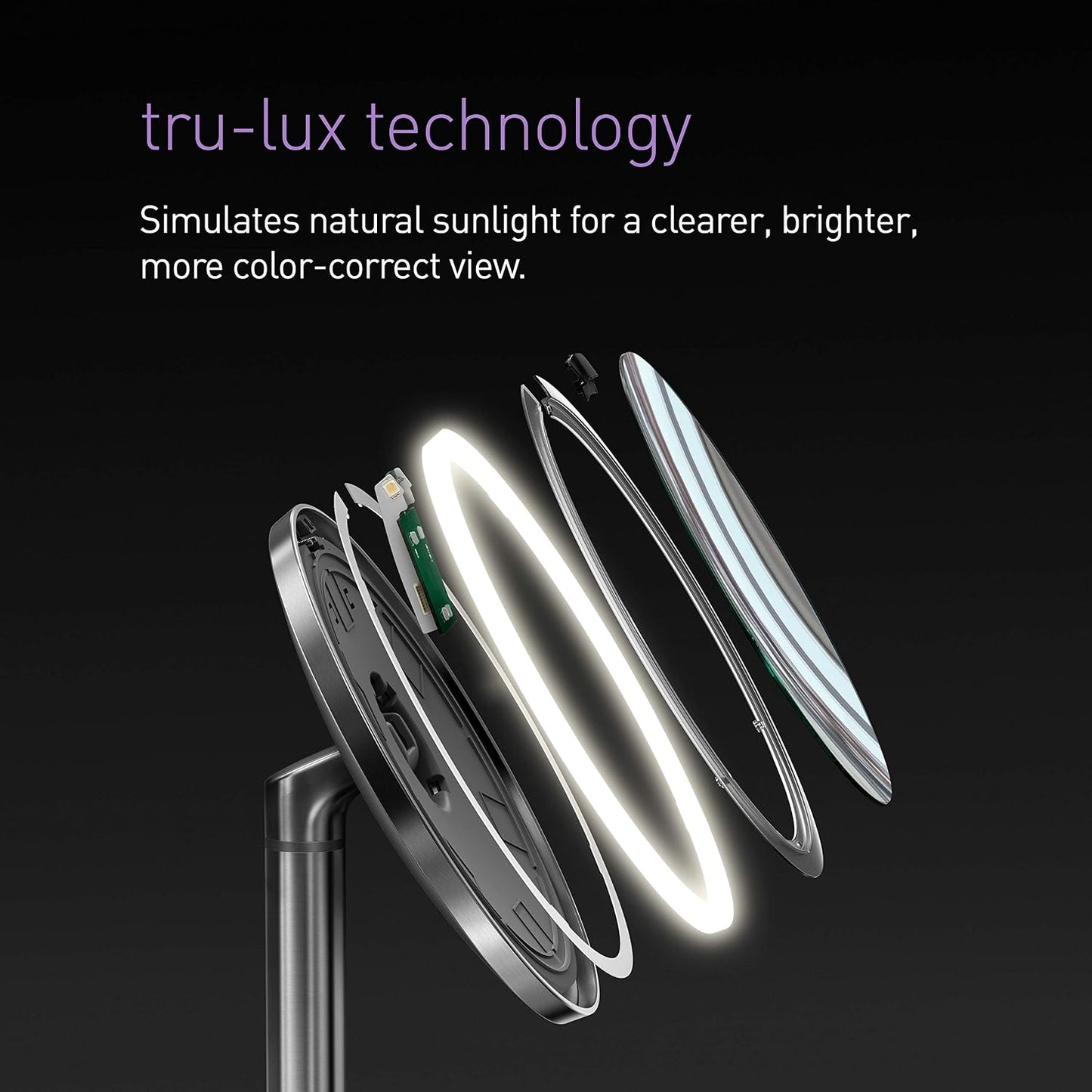 Lighted Makeup Mirror - Simplehuman Sensor Mirror with 5X Magnification | 8" Round, Cordless, Rose Gold Stainless Steel