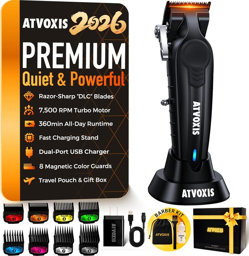 Professional Hair Clippers for Men - Cordless Barber Clippers for Precision Cutting | Ergonomic Design