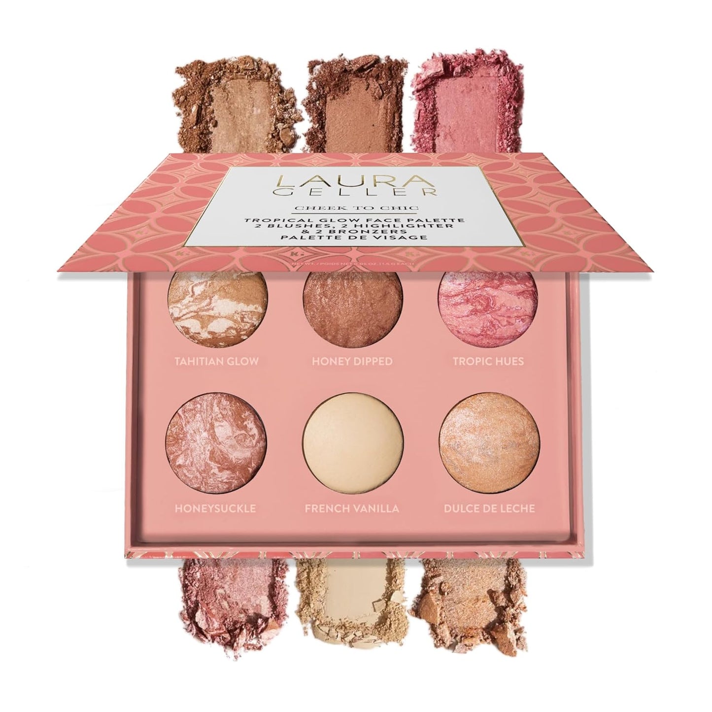 Cheek to Chic Tropical Glow Baked Face Palette - 2 Blushes, 2 Bronzers & 2 Highlighters