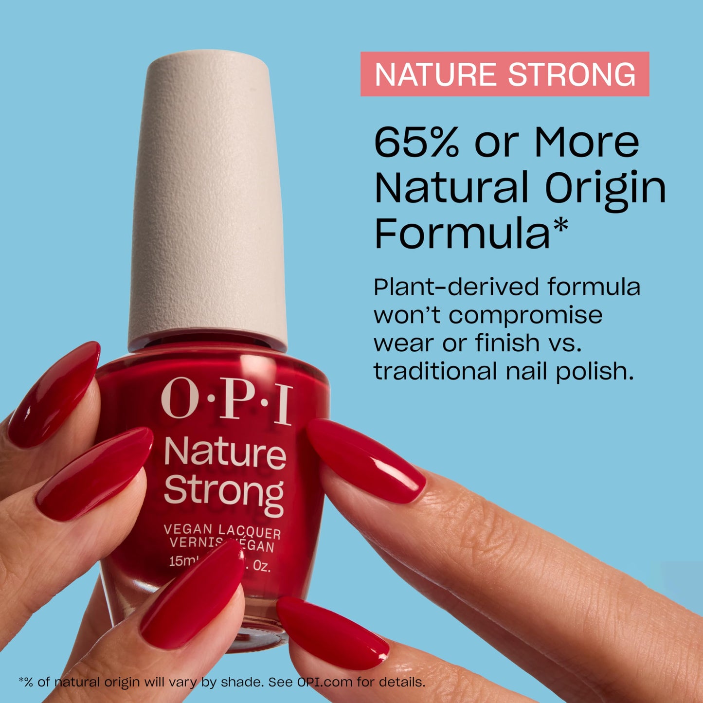 OPI Nature Strong Knowledge is Flower | Opaque Soft Pink Crème Natural Origin Nail Polish | Plant Based, Vegan, Cruelty Free