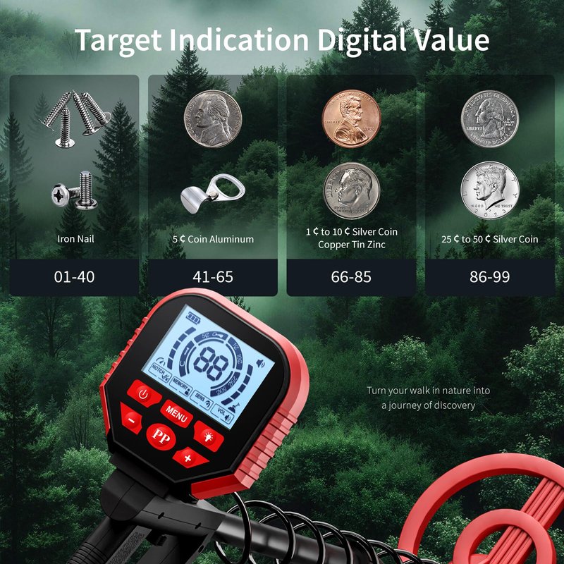 2026 Latest Metal Detector for Adults, Professional Waterproof & Adjustable Stem, Higher Accuracy Gold Detector with LCD, Advanced DSP Chip, 2.26 Pounds Lightweight Suitable for Beach and Backyard