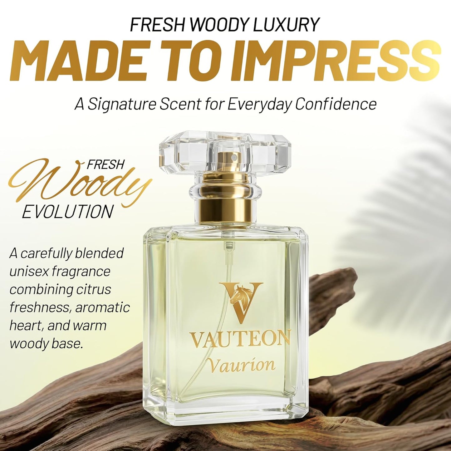 Vaurion Perfume - Fresh Woody Unisex Fragrance with Bergamot & Vanilla | 1.7 oz (50 ml)