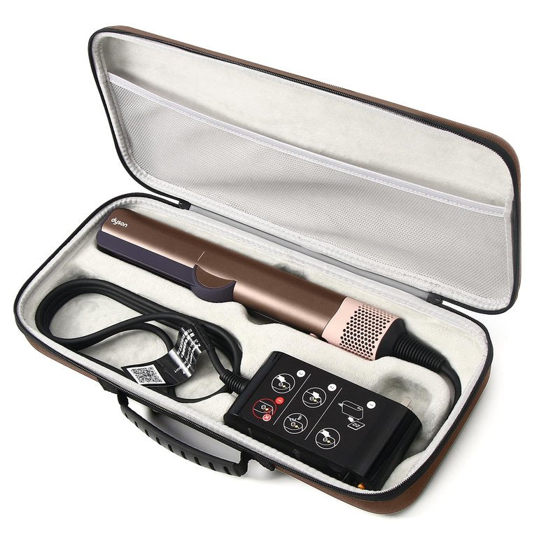 Guganas Hard travel Case Compatible with Dyson Airstrait Straightener, Carrying storage Bag for Airstrait HT01. (Brown)