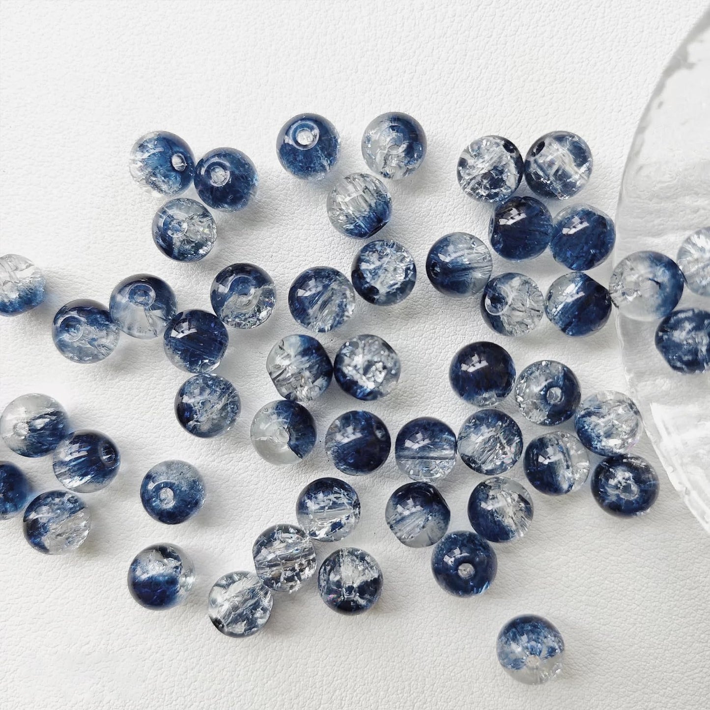 100-Piece 8mm Gradient Glass Bead Set - Bulk DIY Supplies for Jewelry Crafting