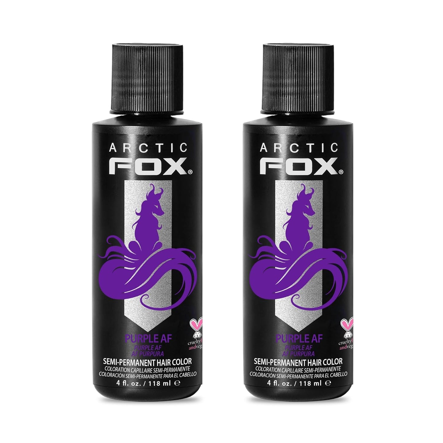 Arctic Fox Semi-Permanent Hair Dye - Vibrant Purple AF Color | Vegan, Ammonia-Free, 4 Fl Oz