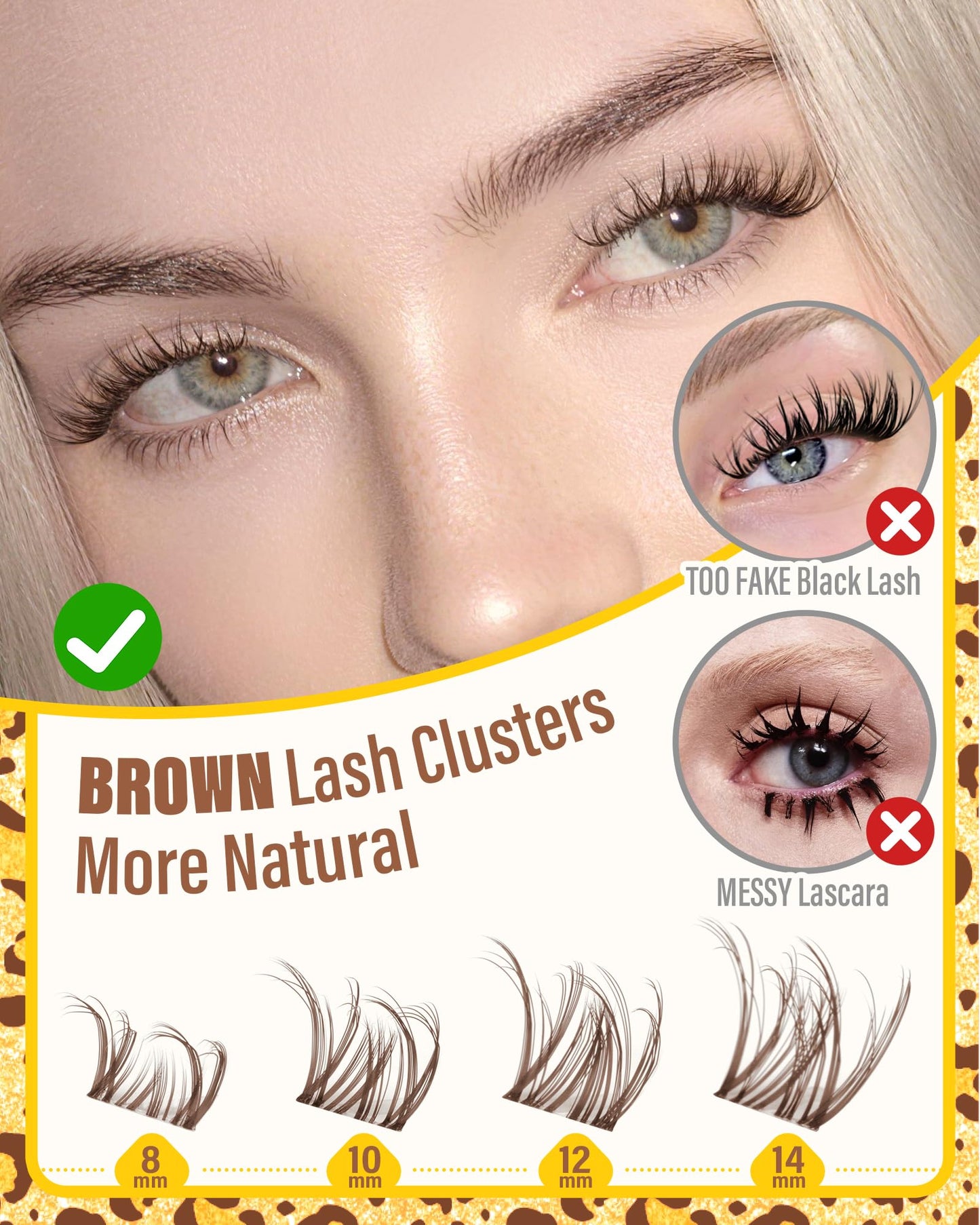 Brown Spider Lash Clusters Invisible Band Natural Eyelash Clusters CD-Curly Breeze Cluster Eyelash Extensions Spider Lashes Cluster Brown Wispy Individual Lashes 8-14MM by Zegaine