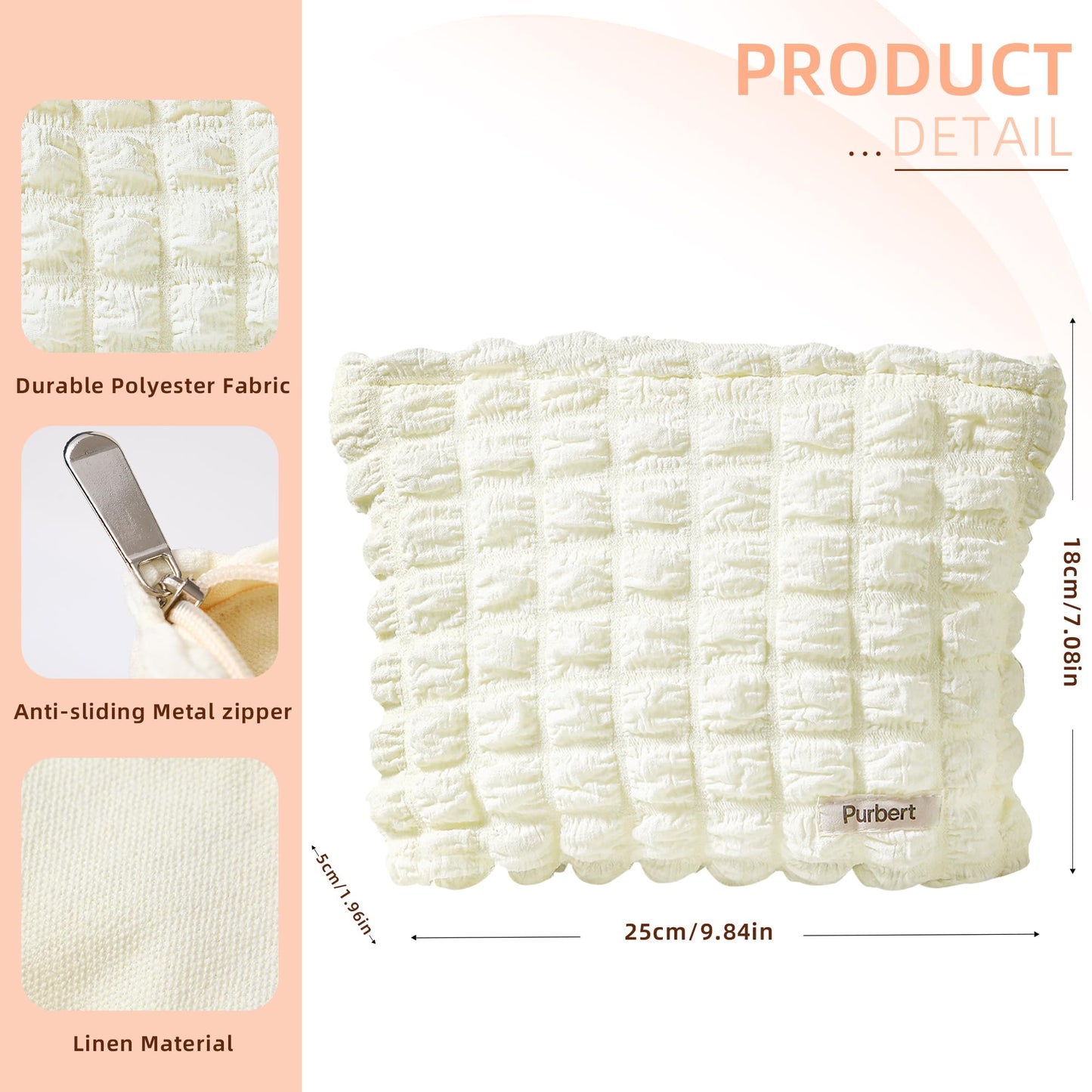Purbert Bubble Cloud Makeup Bag - Large Capacity Travel Cosmetic Organizer