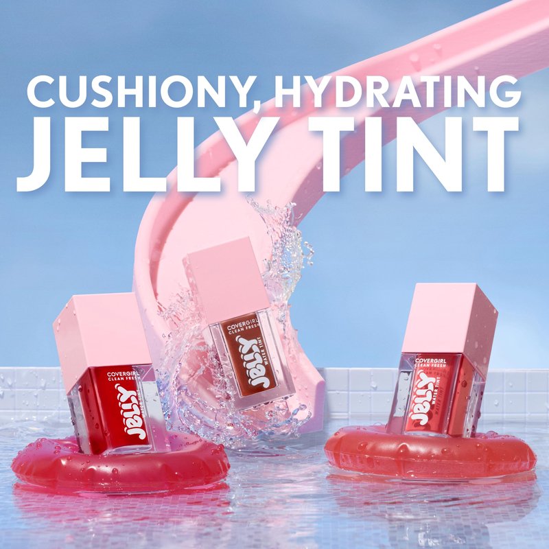 COVERGIRL Clean Fresh Jelly Water Tint, Lip & Cheek Tint, Transfer-Proof, Hydrating - 60 Berry Wiggle (Violet Plum)