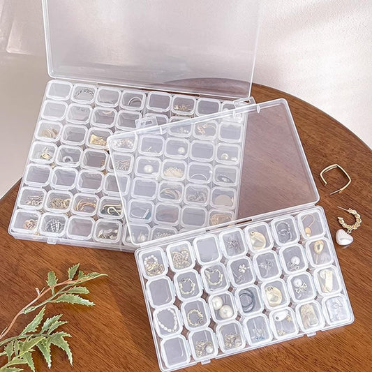 28Grids Adjustable Plastic Jewelry Box Clear DIY Bead Container Transparent Partitioned Storage Boxes