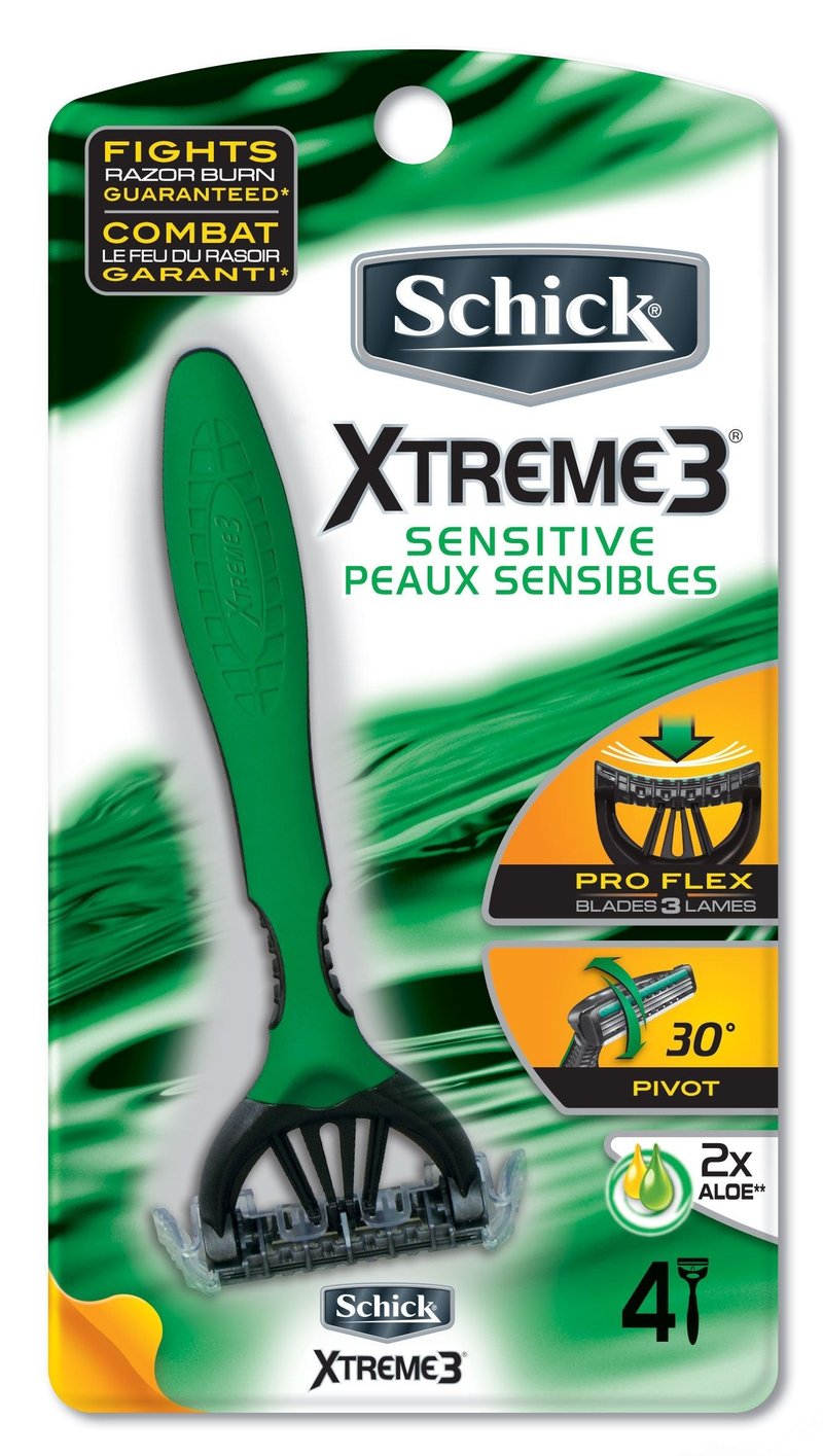 Schick Xtreme3 Sensitive Disposable Razors, 4 Count