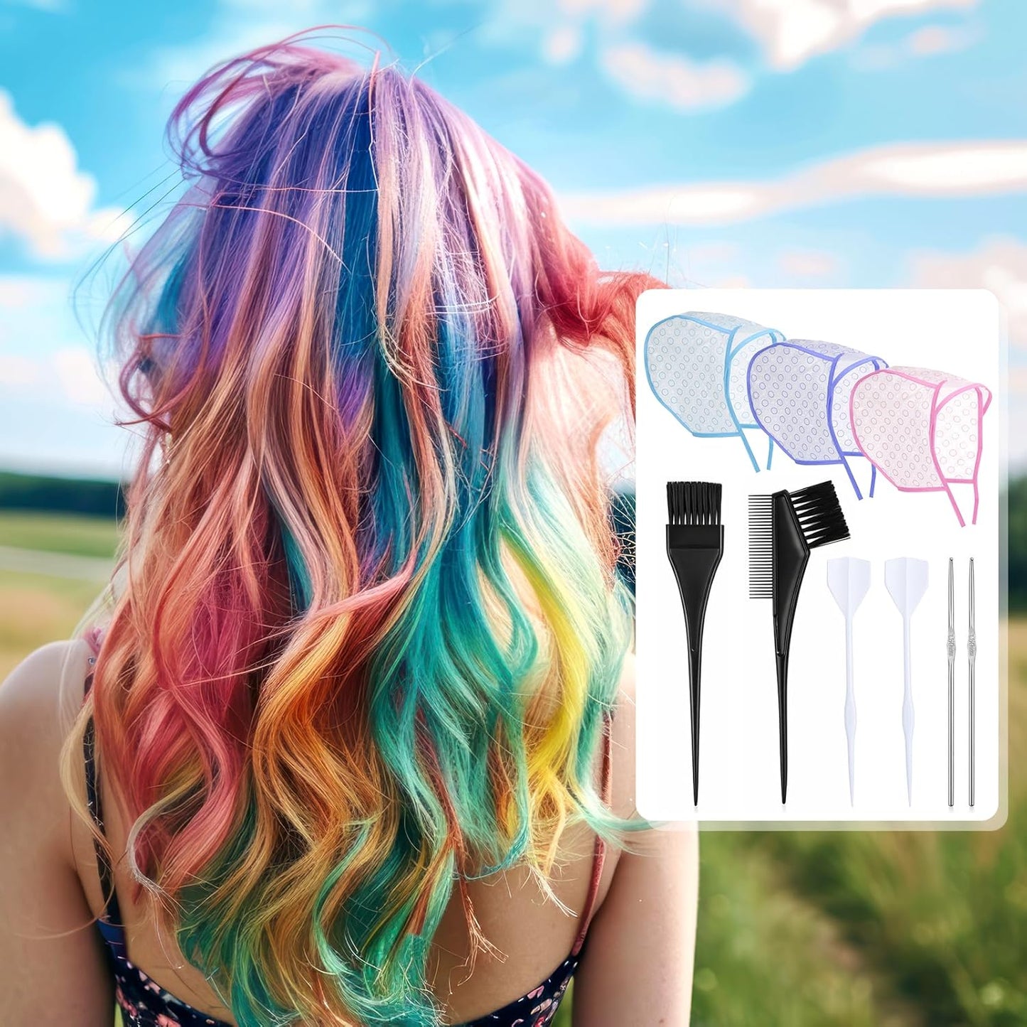 Highlighting Cap - Hair Bleach and Frosting Dye Kit for Salon Quality Hair Coloring | Includes Hook Tools
