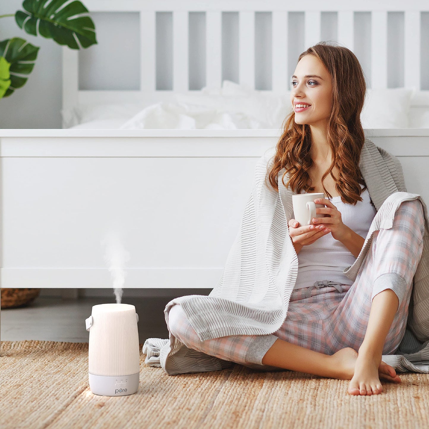 Pure Enrichment PureSpa Zen Cordless Essential Oil Diffuser & Light - Portable Travel-Friendly Aroma Diffuser Lasts 7.5 Hrs, Optional Mood Light, 2 Mist Settings, Optional Timer, & Auto Shut-Off