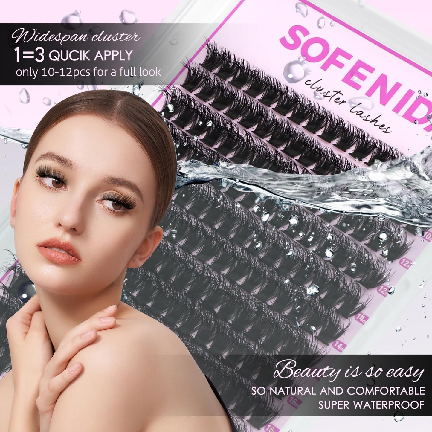 Lash Clusters Kit - 80D Volume Eyelash Extensions | 10-18mm D Curly 3D Wispy DIY Cluster Lashes