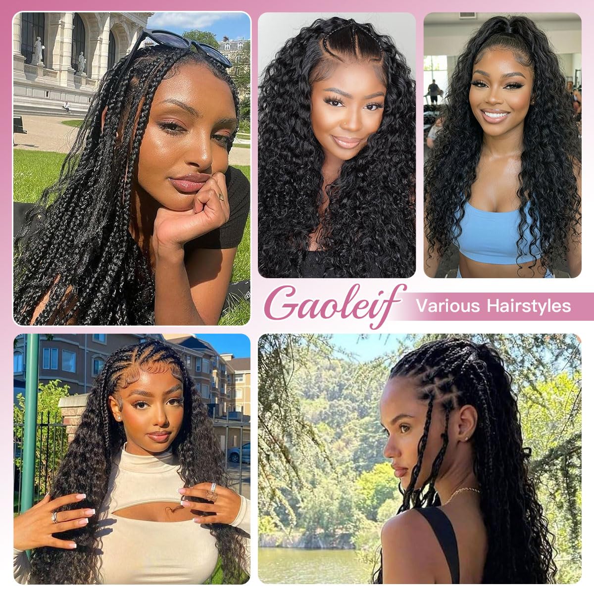 Gaoleif Miracle Knots Crochet Hair, 18 Inch 100 Strands Deep Wave Feather Crochet Hair for Women Pre-Separated Curly Hair Bundles (Natural Black)
