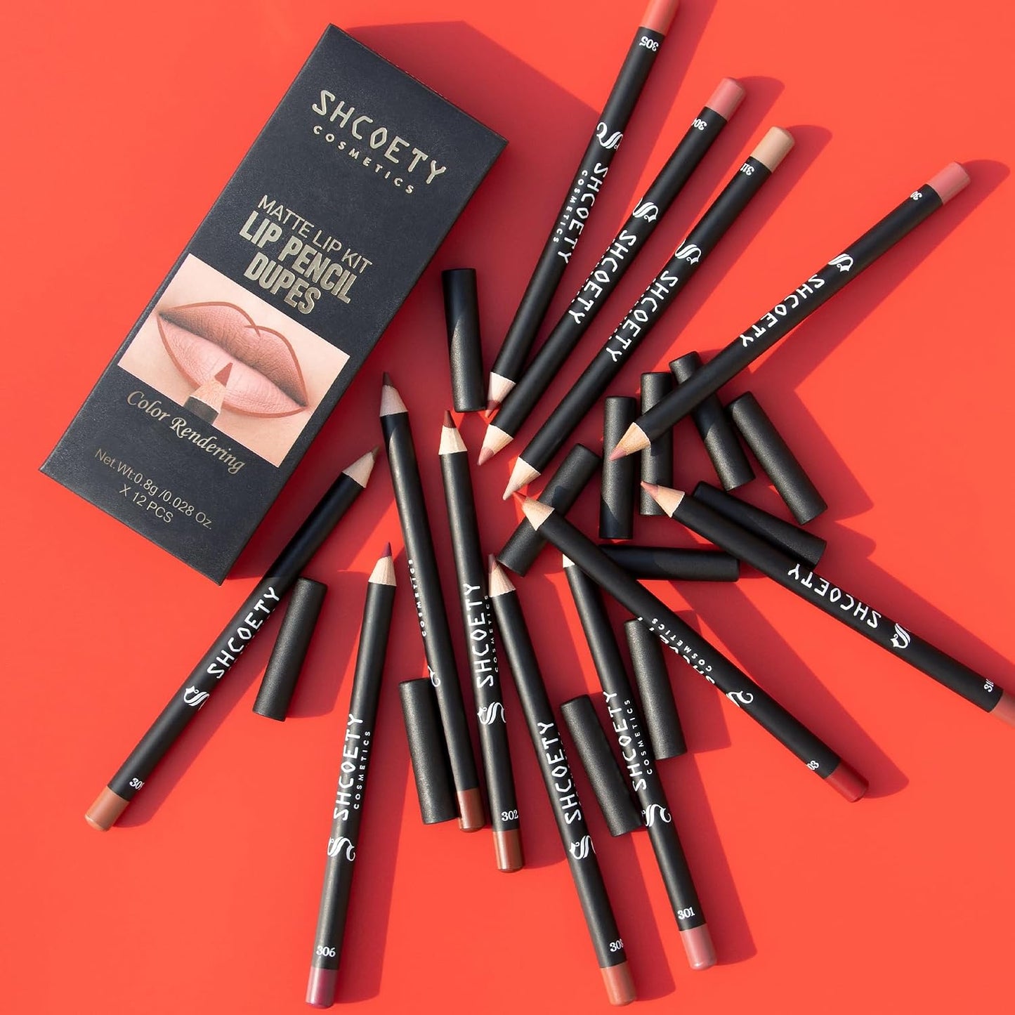 Matte Lip Liner Set - 36 Pcs Waterproof Longwear Lip Pencils | Smooth, High Pigmented Natural Makeup