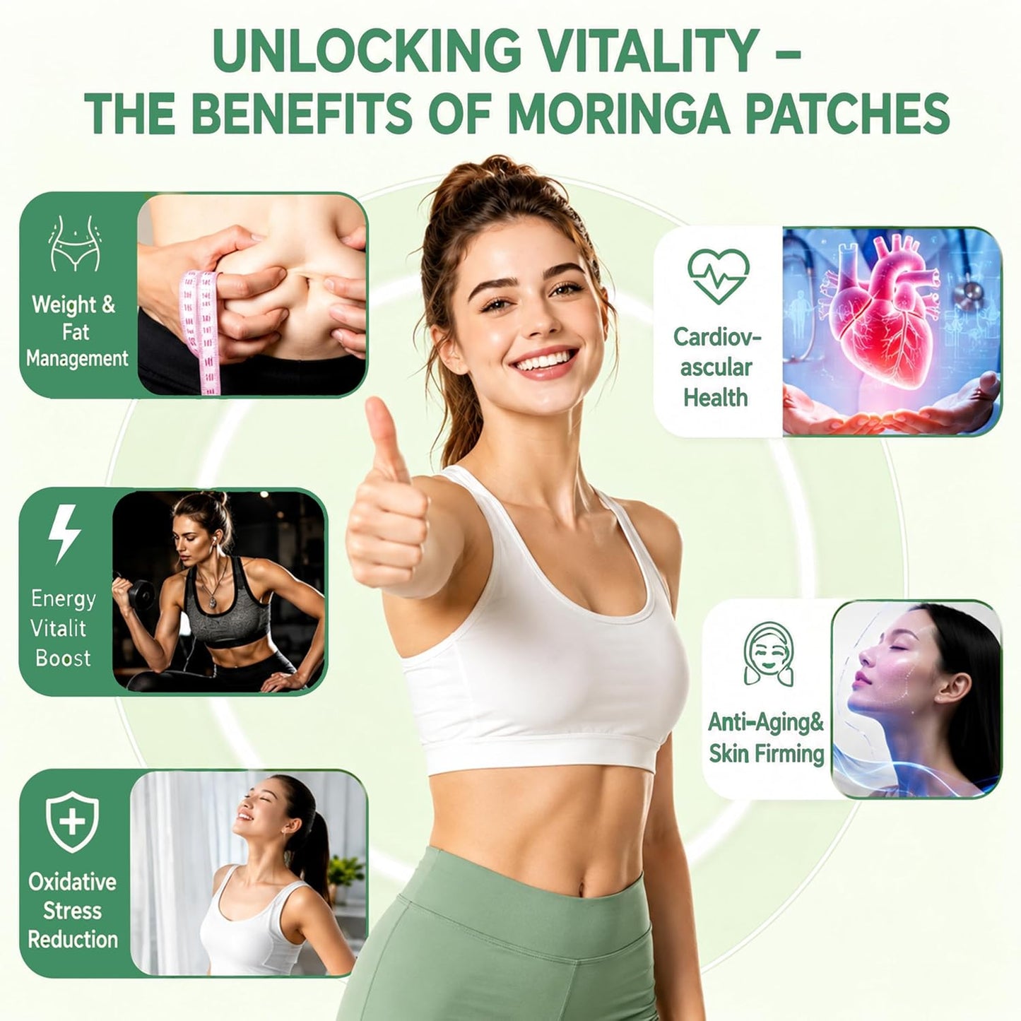 Moringa 10-in-1 Nano Microdarts Patch - Natural Skin Treatment for All Skin Types | 2-Week Supply