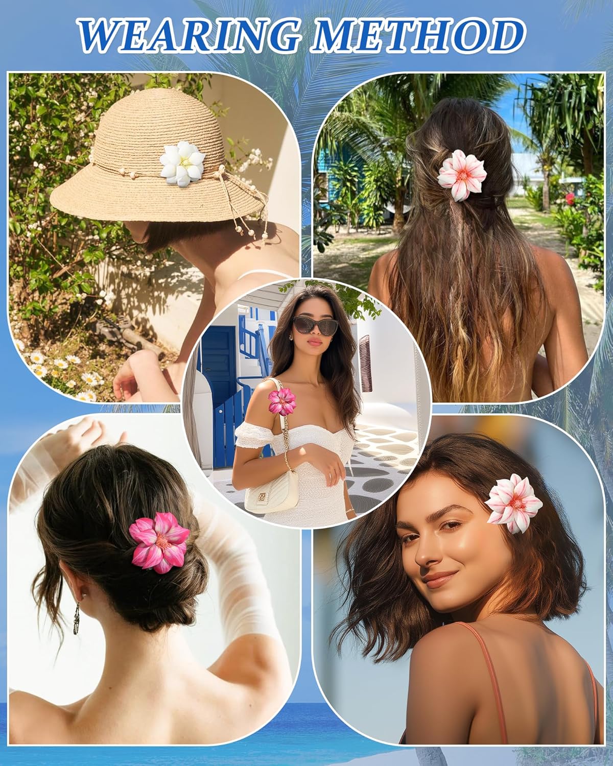 Floral Hair Clips for Women - 3PCS Spring Summer Bobby Pins with Non-Slip Grip | Cute Bridal Accessories