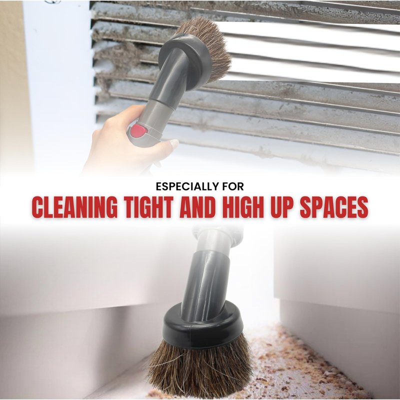 For Dyson Horsehair Vacuum Brush & Extension Hose – Compatible with Dyson V7 V8 V10 V11 V15 Gen5 – Soft Bristle Dusting Brush for Blinds, Furniture, & Delicate Surfaces – Quick Release Attachment