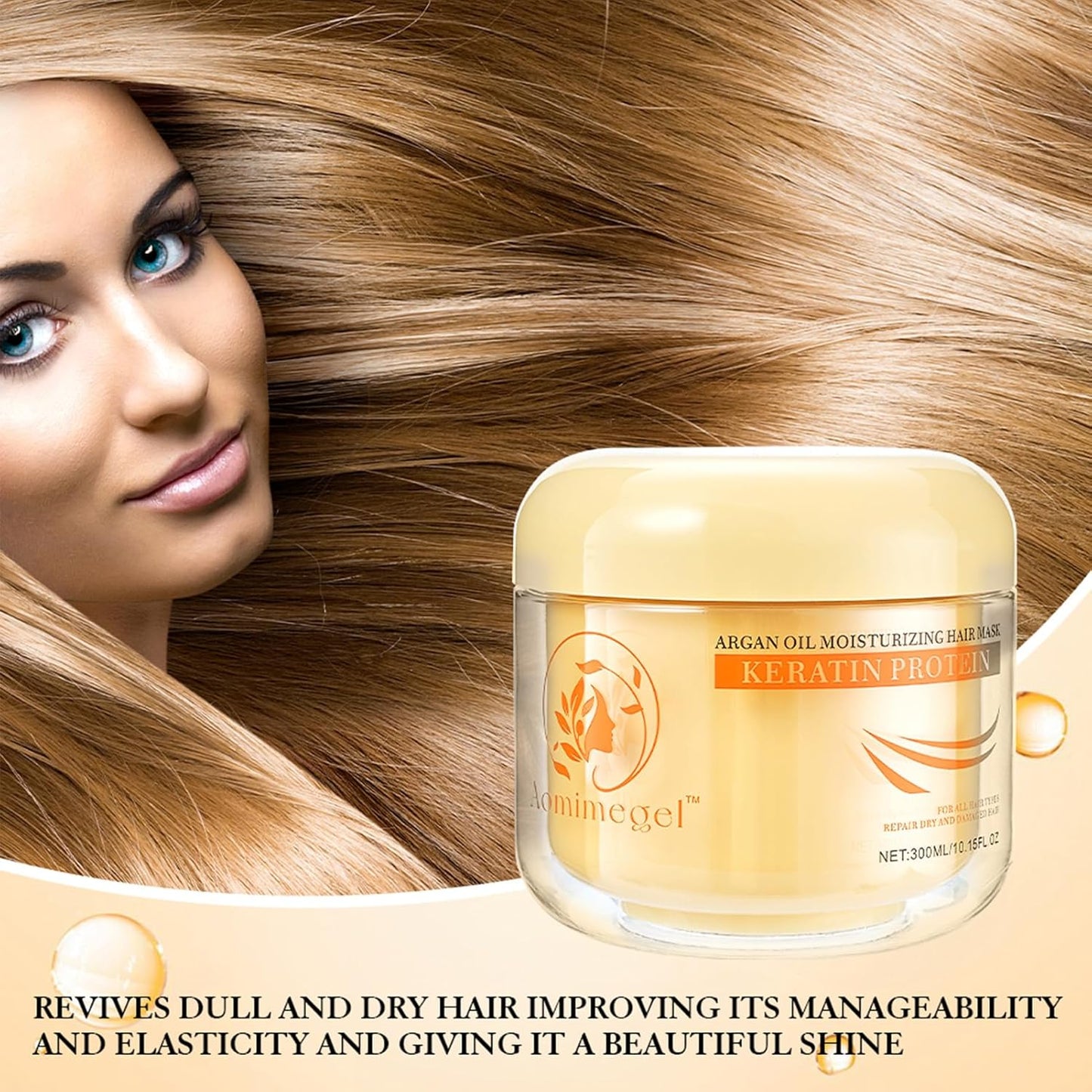 Collagen Hair Mask - Deep Repair Argan Oil Treatment for Damaged Hair | Hydrating Conditioner 10.15 oz
