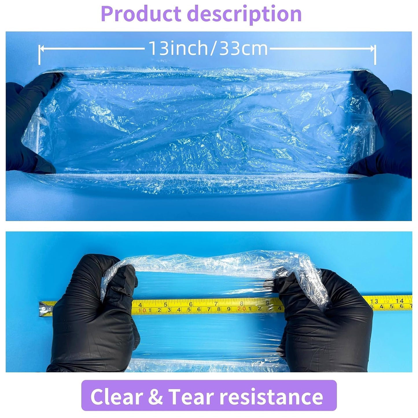Disposable Shower Caps - 100 PCS Large Clear Plastic Hair Caps | Thick Waterproof Elastic for Spa, Salon, Bath