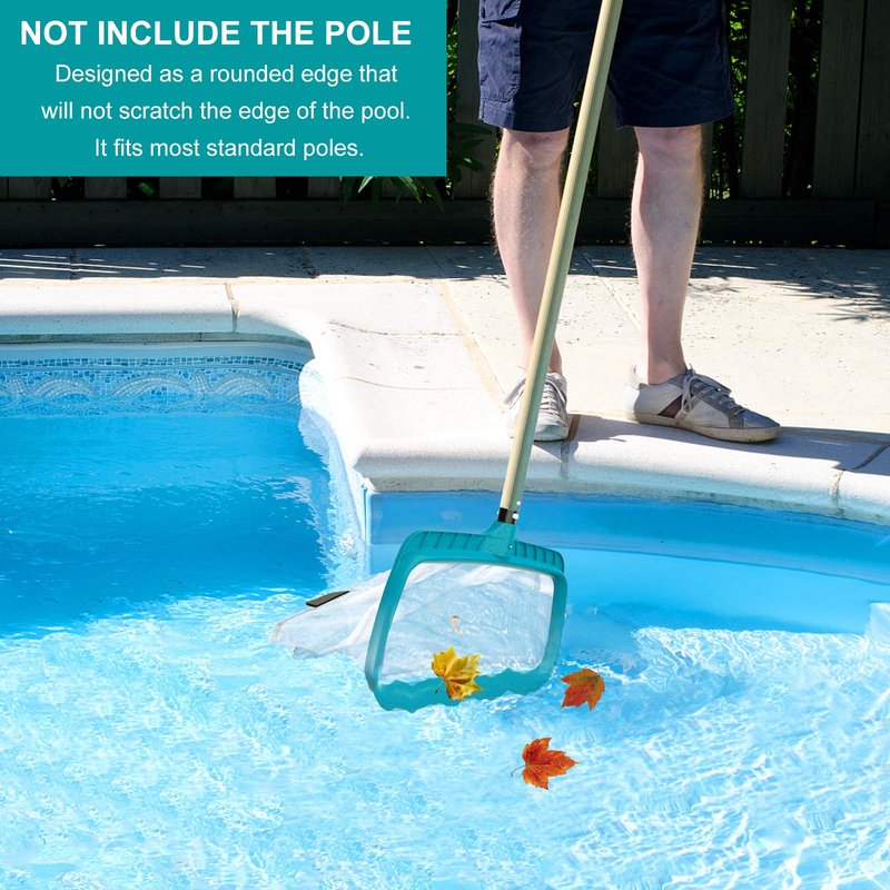 POOLWHALE Professional Pool Skimmer Net, Heavy Duty Swimming Leaf Rake Cleaning Tool with Deep Fine Nylon Mesh Net Bag - Fast Cleaning,Easy Scoop Edge,Debris Pickup Removal (No Pole)