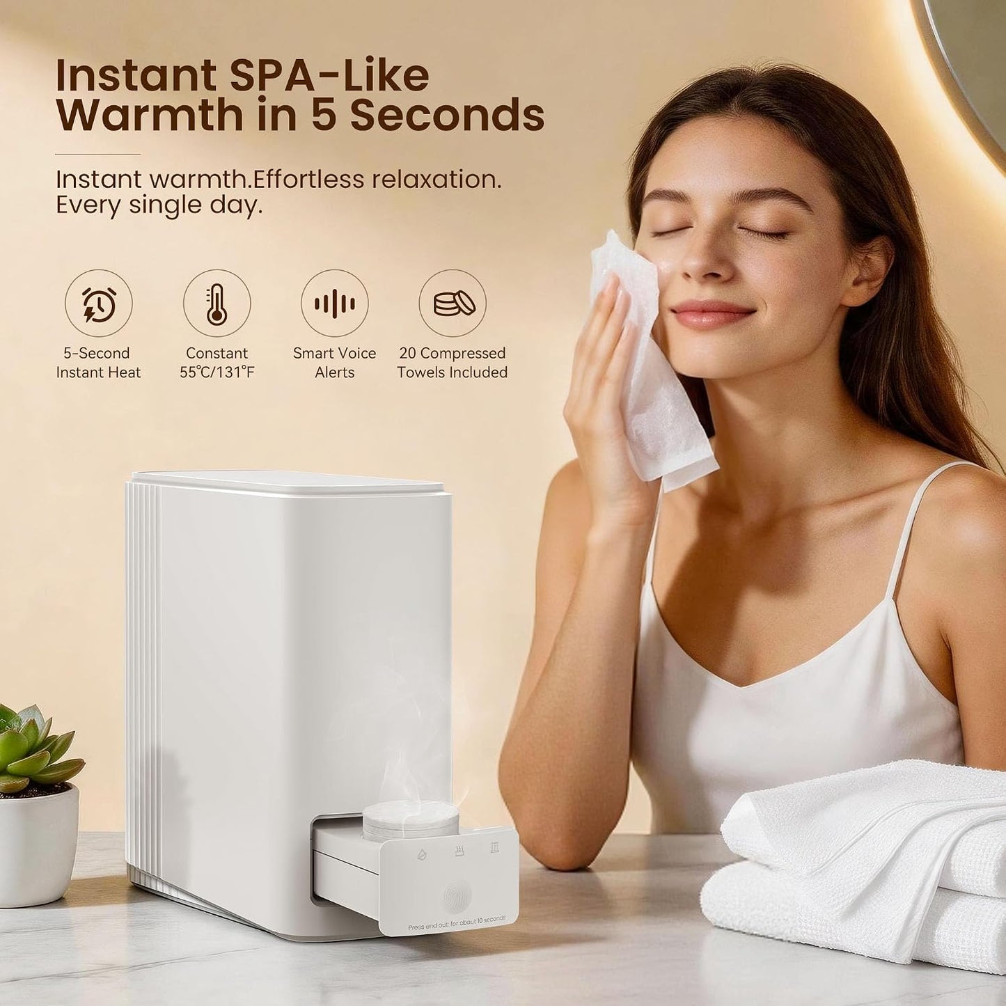 Towel Refills for Hot Dispenser | Disposable Compressed Face Towels - 180 Pcs (9 Tubes)