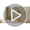 SONGMICS 3-Tier Round Rotating Makeup Organizer - Cloud White