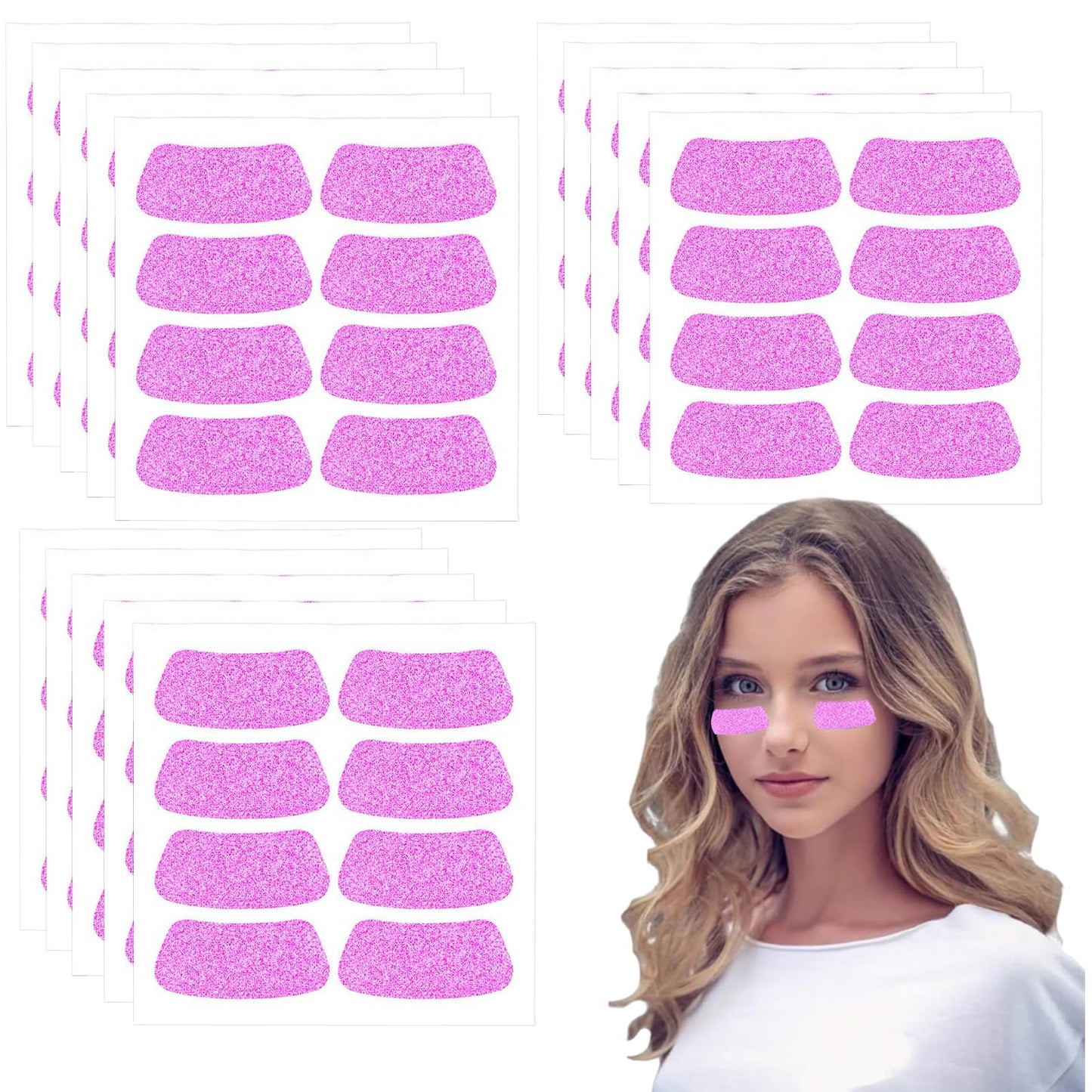 120Pcs Glitter Softball Eye Stickers Sports Eye Black Stickers for Kids Adhesive Football Eye Stickers for Team Spirit Accessories Sports Game Themed Supplies(Pink)