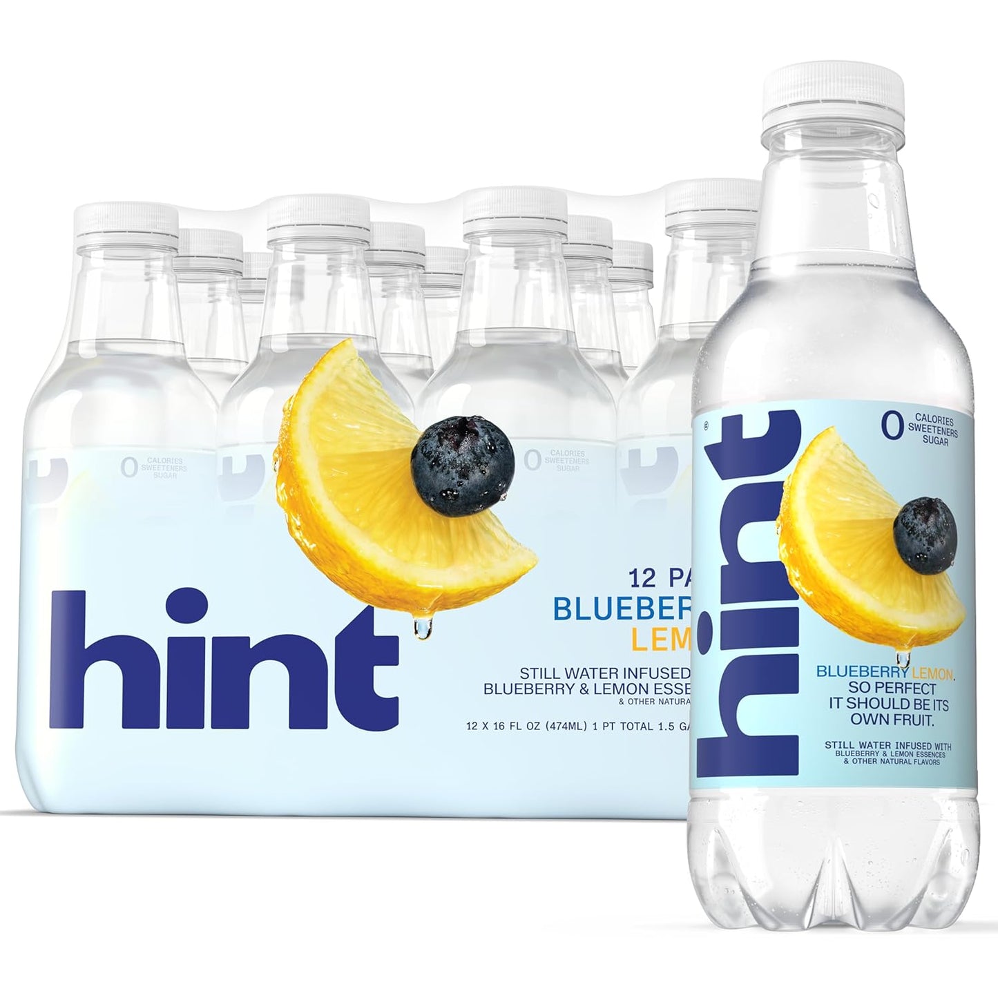 Hint Infused Bottled Water Variety Pack - Sugar-Free, Zero Calorie Natural Flavors | 16 Fl Oz (Pack of 12)