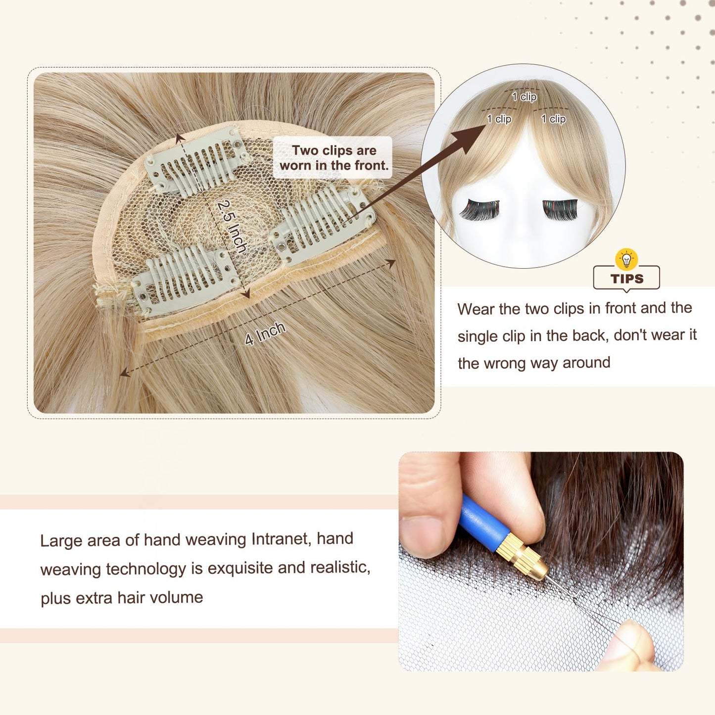 Flufymooz Clip in Bangs,12 Inch French Bang Fringe with Temples Hairpieces for Women Daily Wear