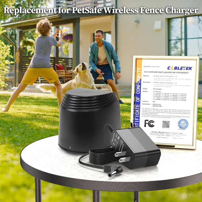 24V Power Cord for PetSafe Wireless Fence Charger Compatible with PetSafe PIF00-12917 300-1070 PIF00-13210 12917 RFA-464 59. 00811 Radio System NF24V-1.5C-DC 650-627 Wireless Fence System AC Adapter