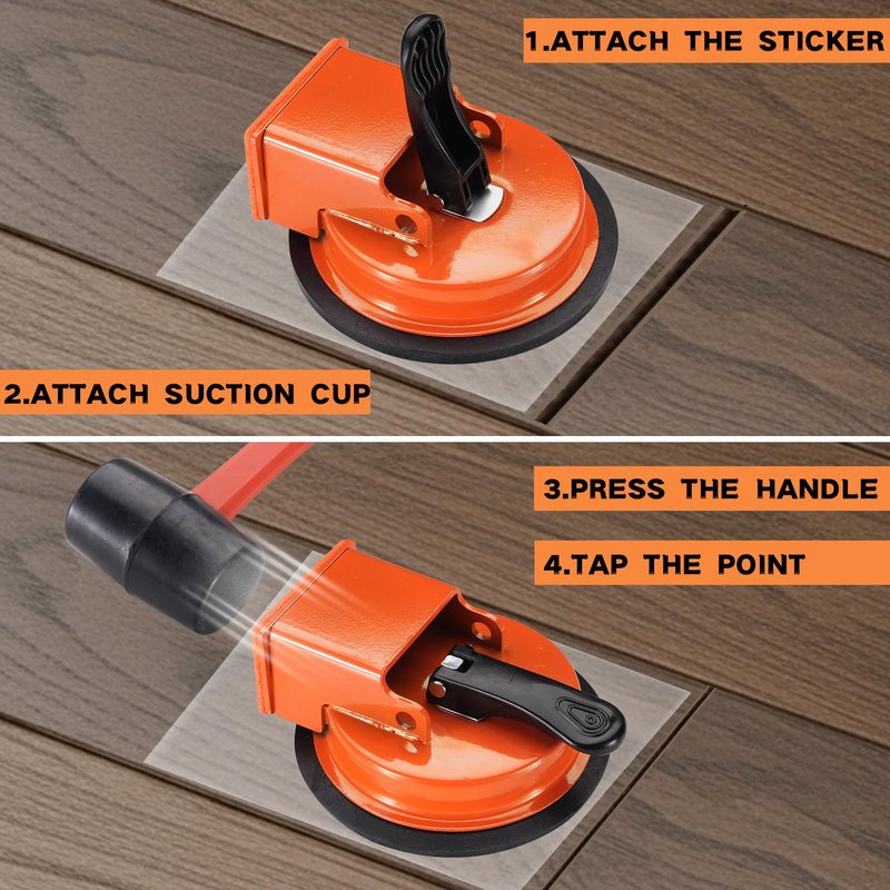 REXBETI Floor Gap Fixer Tool, Plank Gap Repair Kit, Upgraded Heavy Duty Suction Cup Laminate Flooring Tool, Widened Striking Face, 10pcs Sticky Pads for Fixer Laminate/Vinyl Flooring/Hardwood