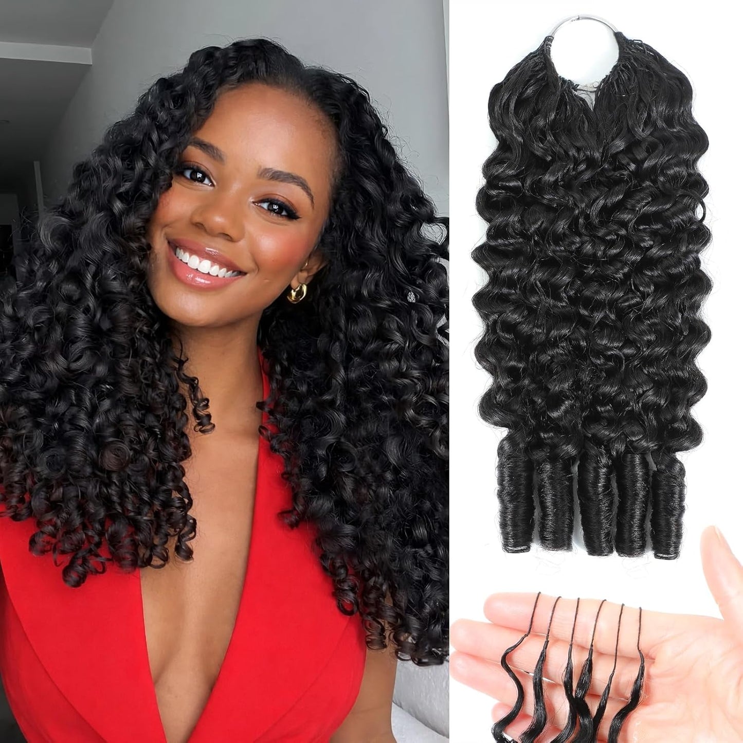 Burmese Curly Crochet Hair - 100% Real Human Hair, Lightweight & Soft | 24 Inch, 120g for Black Women