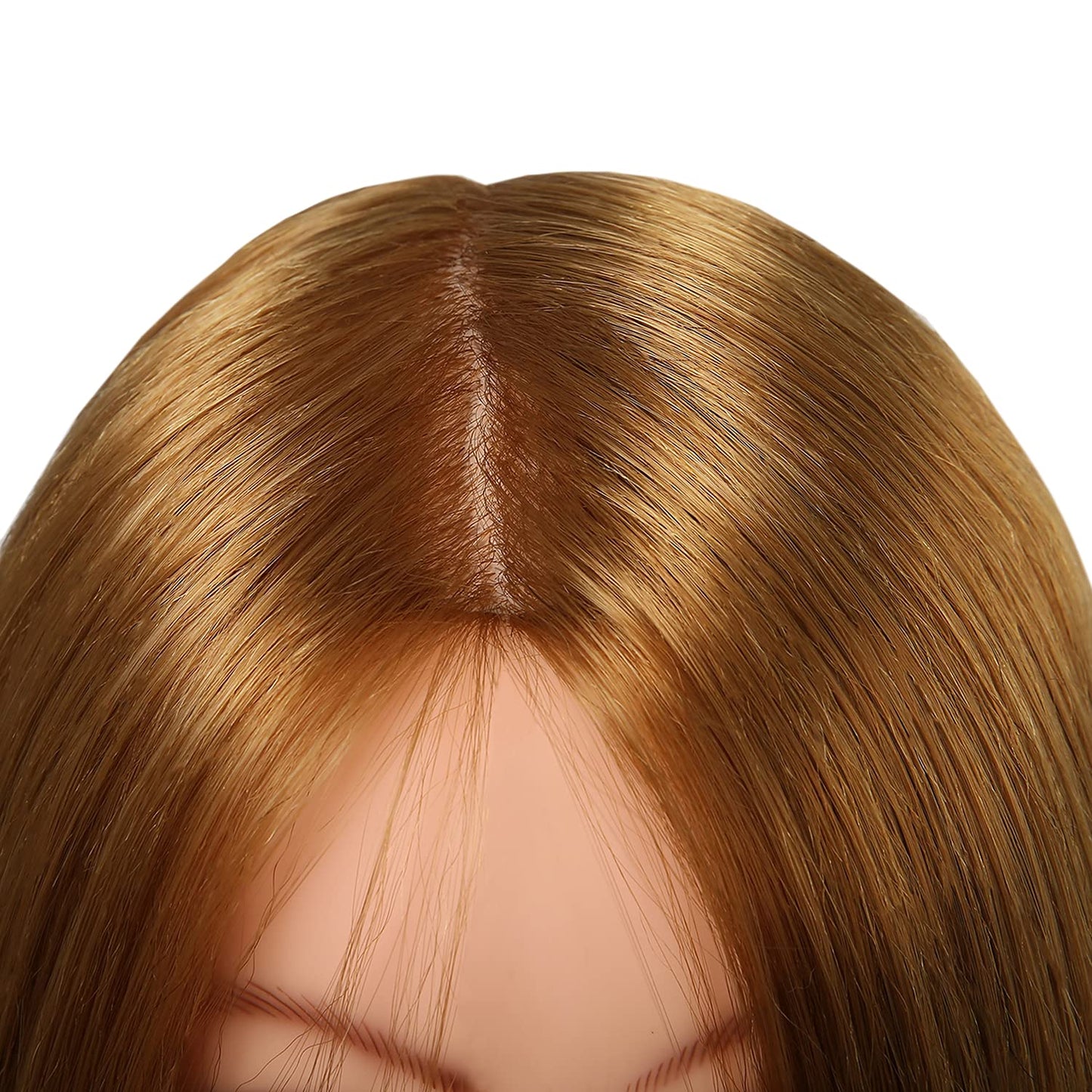 POLRISLY Mannequin Head with Hair 80% Human Hair Doll Head 26"-28" Hairdresser Practice Training Head Cosmetology Manikin with Clamp - #27 Golden