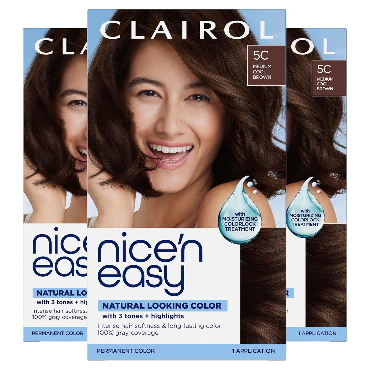 Clairol Nice'n Easy Permanent Hair Dye - Blackest Black | 100% Gray Coverage & Long-Lasting Shine | Single Pack