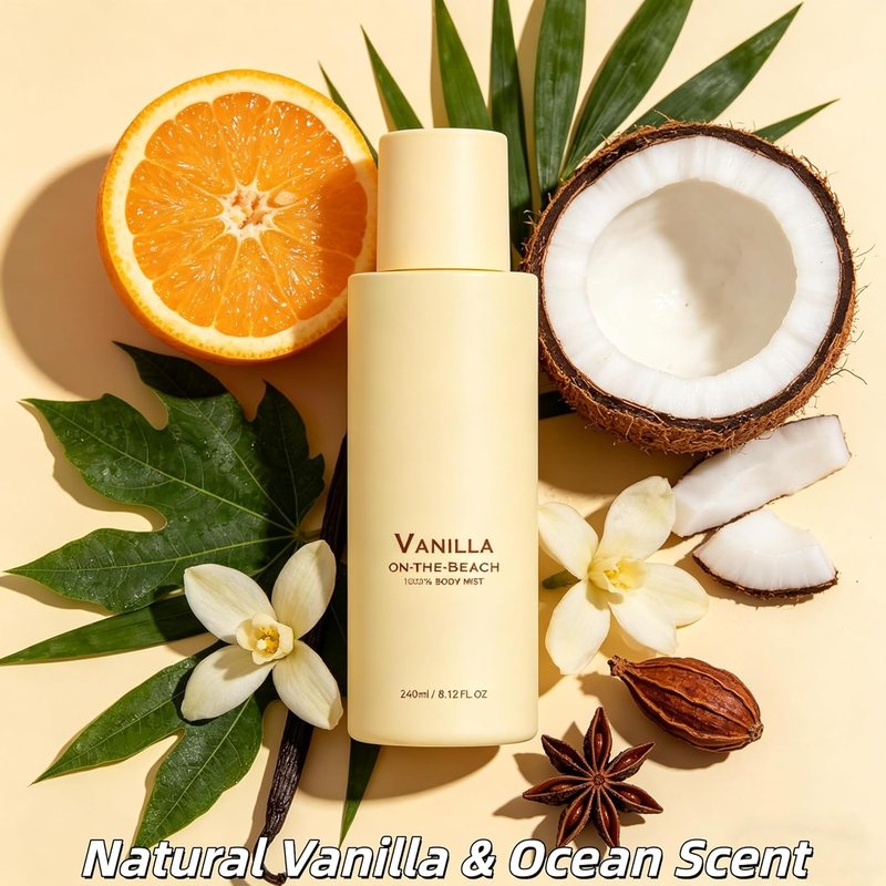 Vanilla Hair and Body Mist - Long-Lasting Beach Fragrance Spray | Natural Vanilla & Ocean Scent, Portable (1 oz)