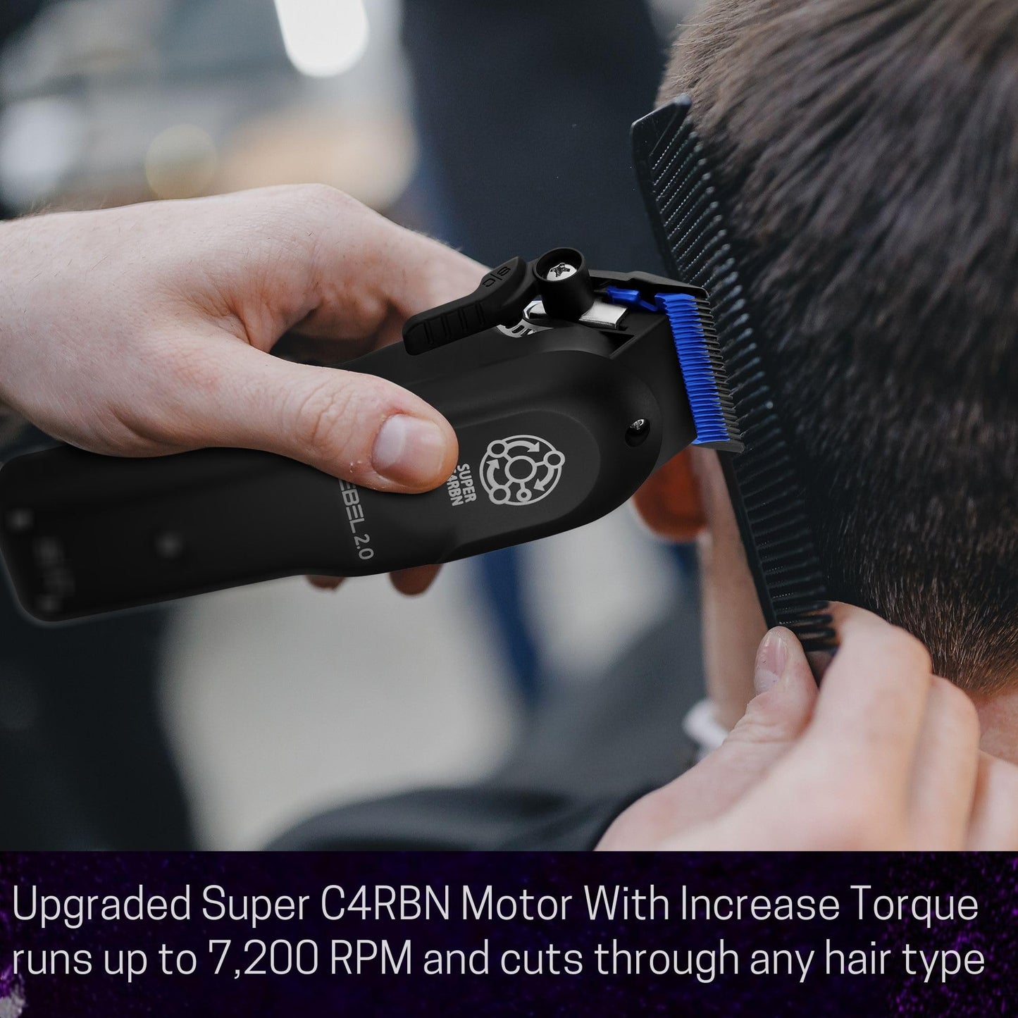 StyleCraft Rebel 2.0 Hair Clipper, Super C4RBN Motor with DLC and Ceramic Blades USB-C Rechargeable, Cord/Cordless Haircutting