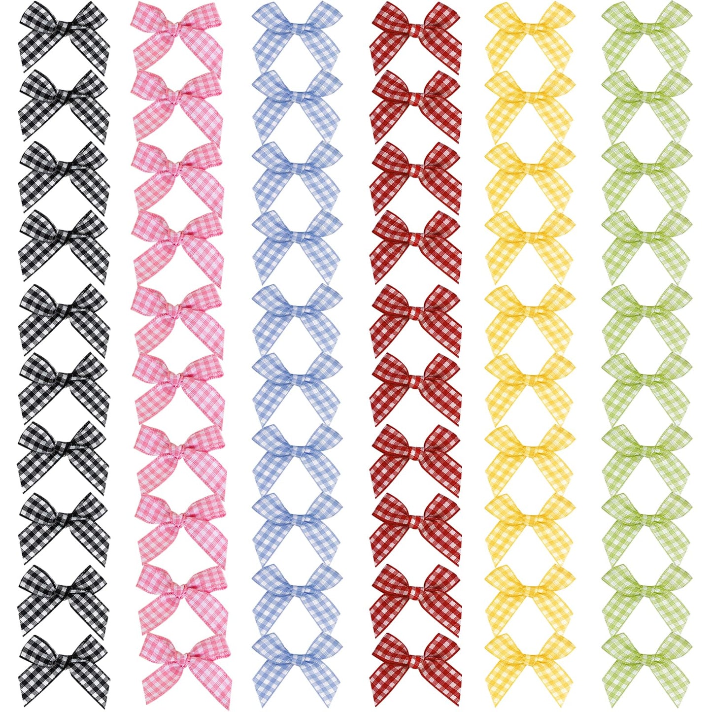 60Pcs Cute Plaid Bow Hair Clips for Girls – Trendy Solid Color Hair Ribbon Alligator Clips Barrettes to Elevate Any Outfit!