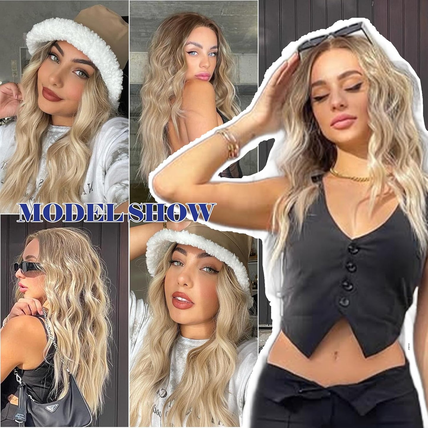 HAIRCUBE 13X4 HD Ombre Blonde Synthetic Lace Front Wig - Glueless Curly Design for Natural-Looking Hair