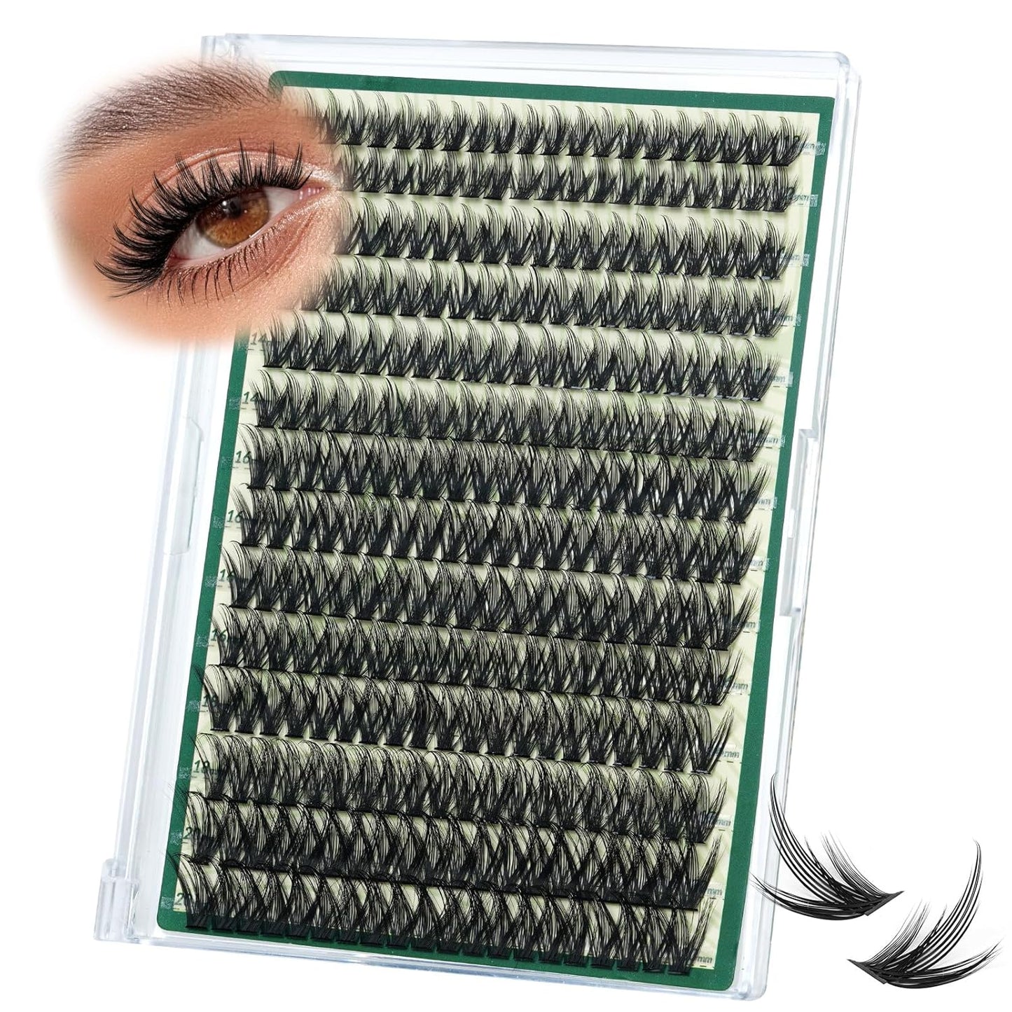Manga Lash Clusters Kit - 200D Wet Look Anime Lashes | 12-20mm Wispy Fluffy Individual Lashes for Cosplay & Daily Makeup