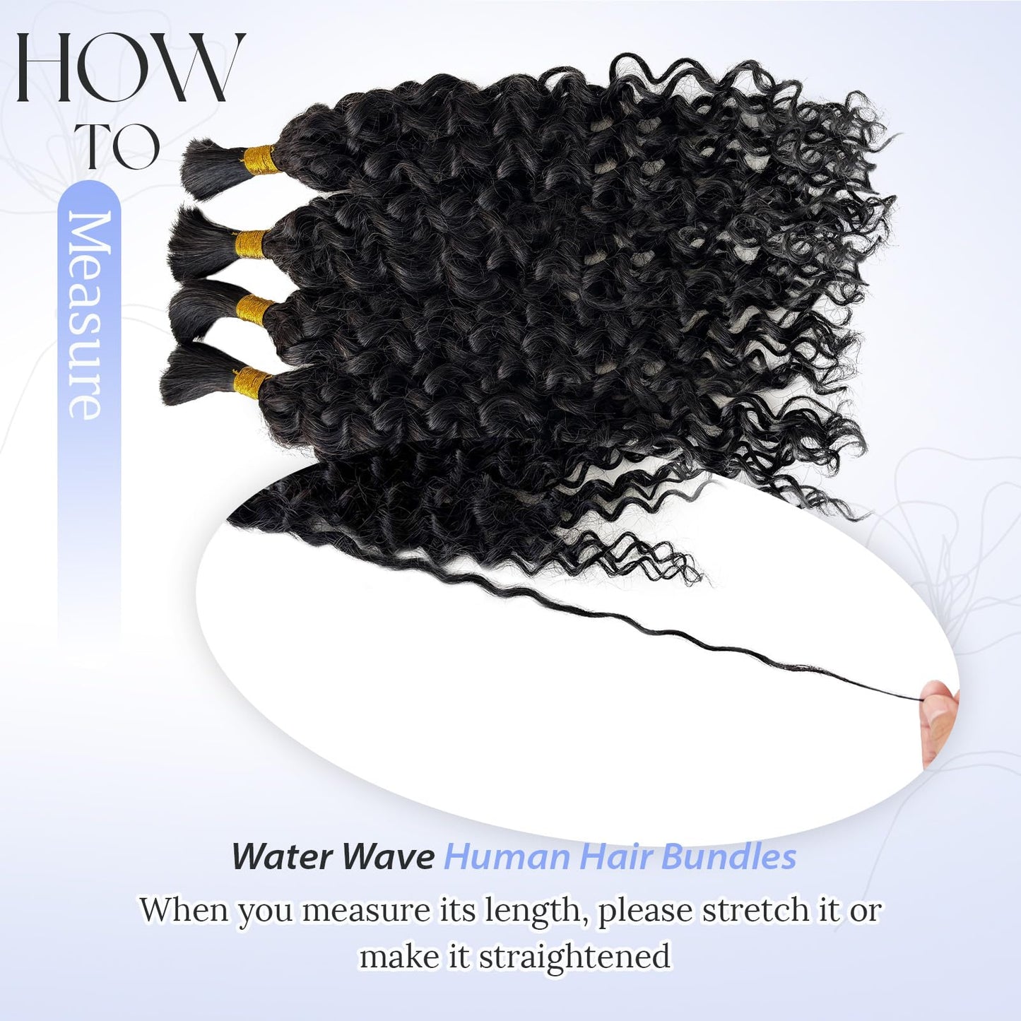 Licoville Boho Human Hair for Braiding Black Hair Deep Water Wave Bundles 18 Inch 100G Freetress No Weft Human Braiding Hair for Boho Braids #1B Natural Black Boho Hair Knoteless Braiding Bundle