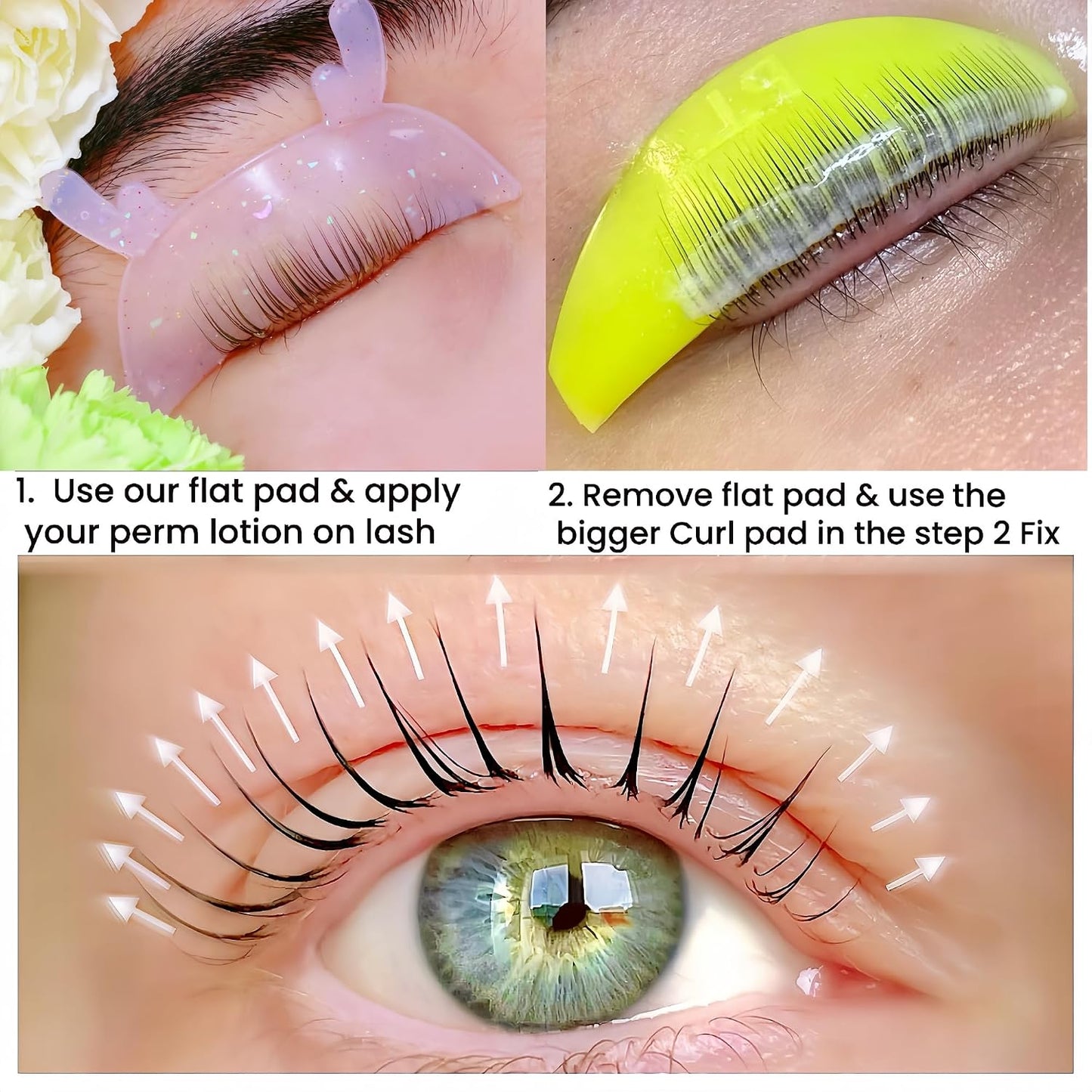 Korean Lash Lift Kit - Professional Eyelash Perming Set with Flat Shields | 15 Sachets for Quick 9-Minute Curling