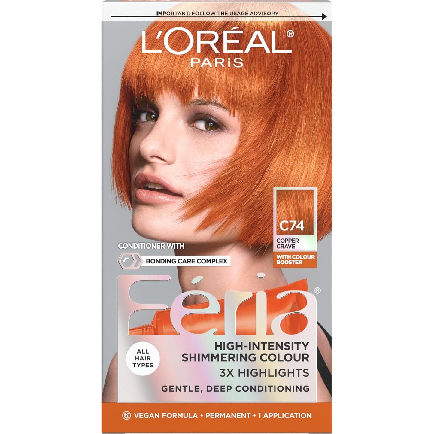 L’Oreal Paris Feria Hair Color - High Intensity Jet Black Dye for 3X Highlights | 1 Kit