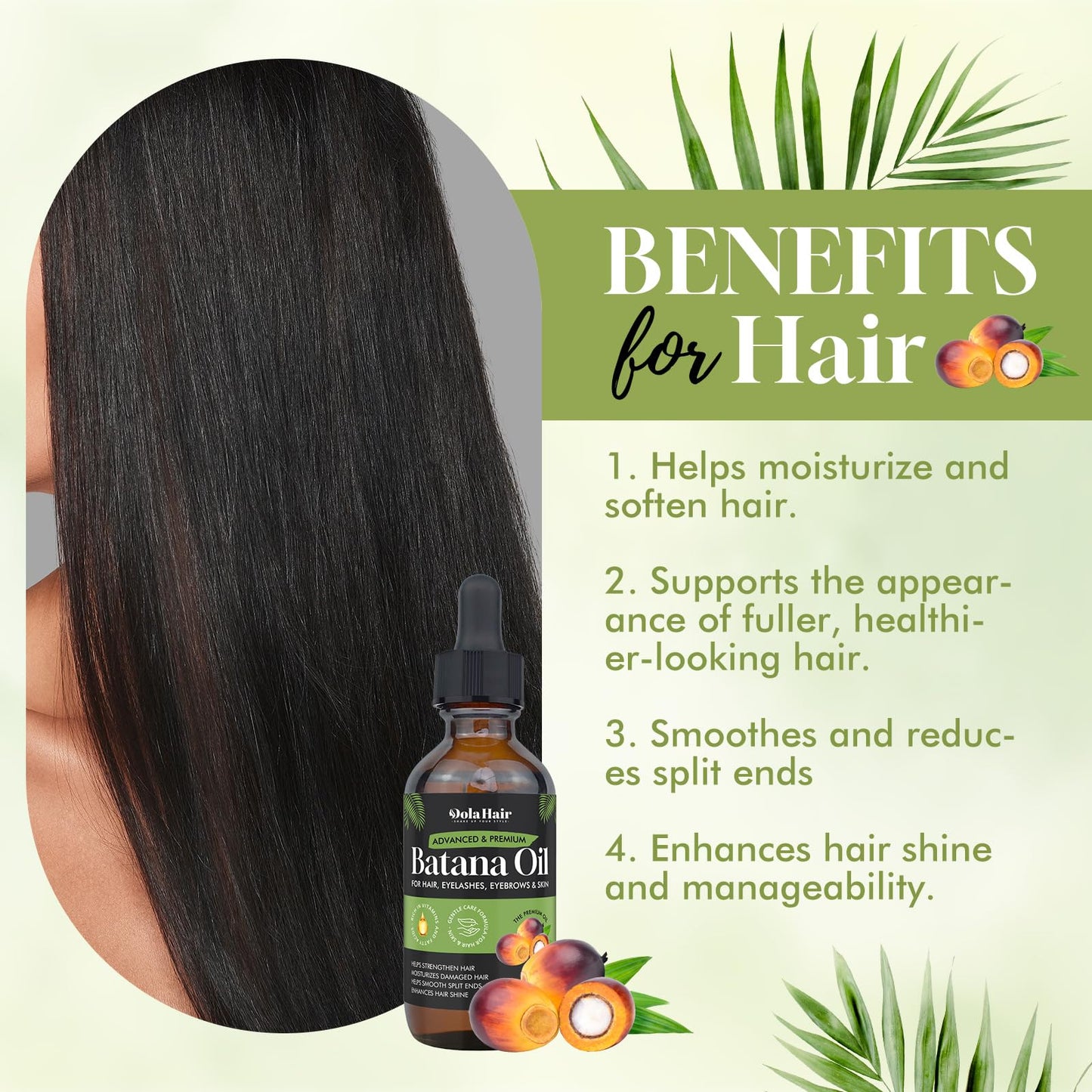 Dolahair Batana Oil for Hair Growth Organics Pure Batana Hair Oil 100% Natural Batana Oil Nourishes Damaged Hair Natural Hair Growth Oil and Conditioner Batana Hair Oil 2.02 Fl Oz