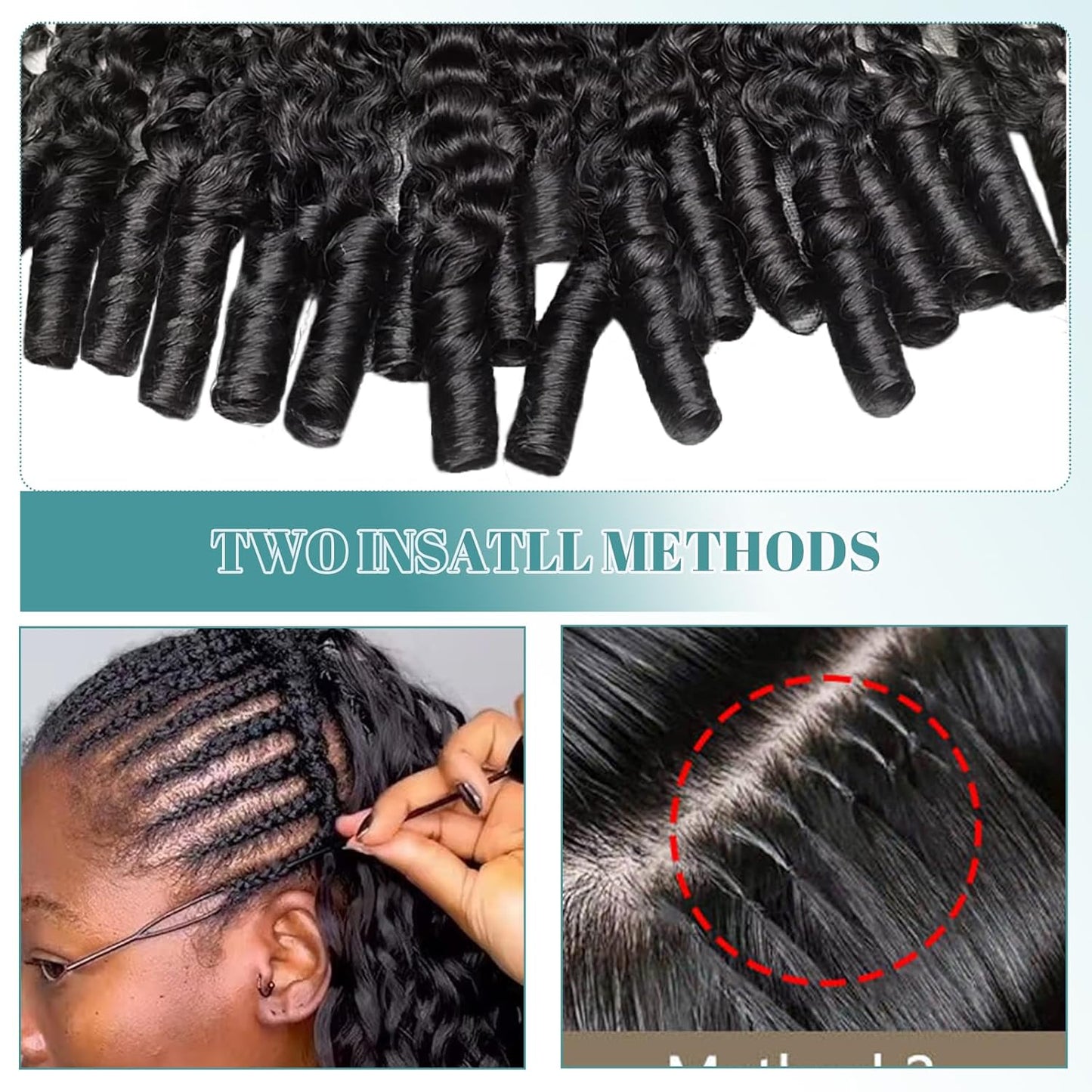 Curly Wave Human Crochet Hair - 14 Inch Pre-Looped Extensions for Black Women | Wet & Wavy 60g