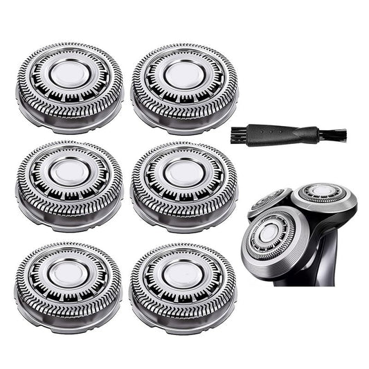 Gleway SH60 Replacement Heads Compatible with Philips Series 6000 S6xxx, S6880/81, S6810/82, S6850/85,Compatible with Norelco Shaver Cleaning Brush S6xxx Series 6Pcs with Cleaning Brush
