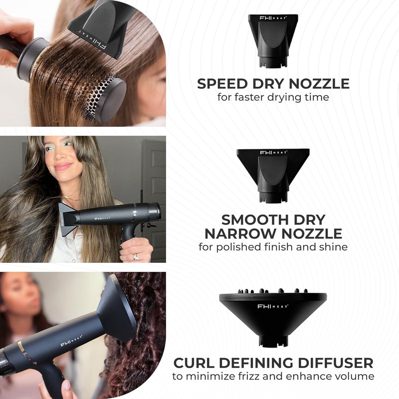 FHI Heat Innovator Pro Power Speed Hair Dryer - Ionic Technology, Quick-Dry, Lightweight | Diffuser Included, All Hair Types