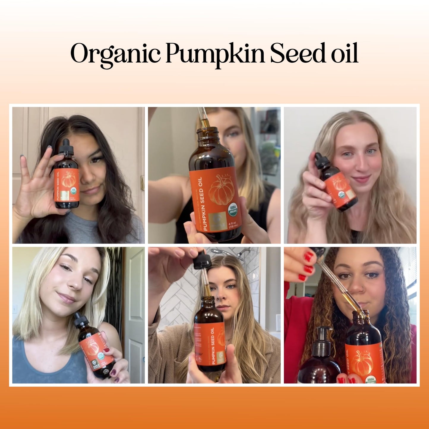 Maple Holistics Pumpkin Seed Oil Organic Certified - 100% Pure Organic Pumpkin Seed Oil for Hair and Anti Aging Face Oil - USDA Organic for Dry Hair and Volume - Virgin Cold Pressed & Unrefined (4oz)