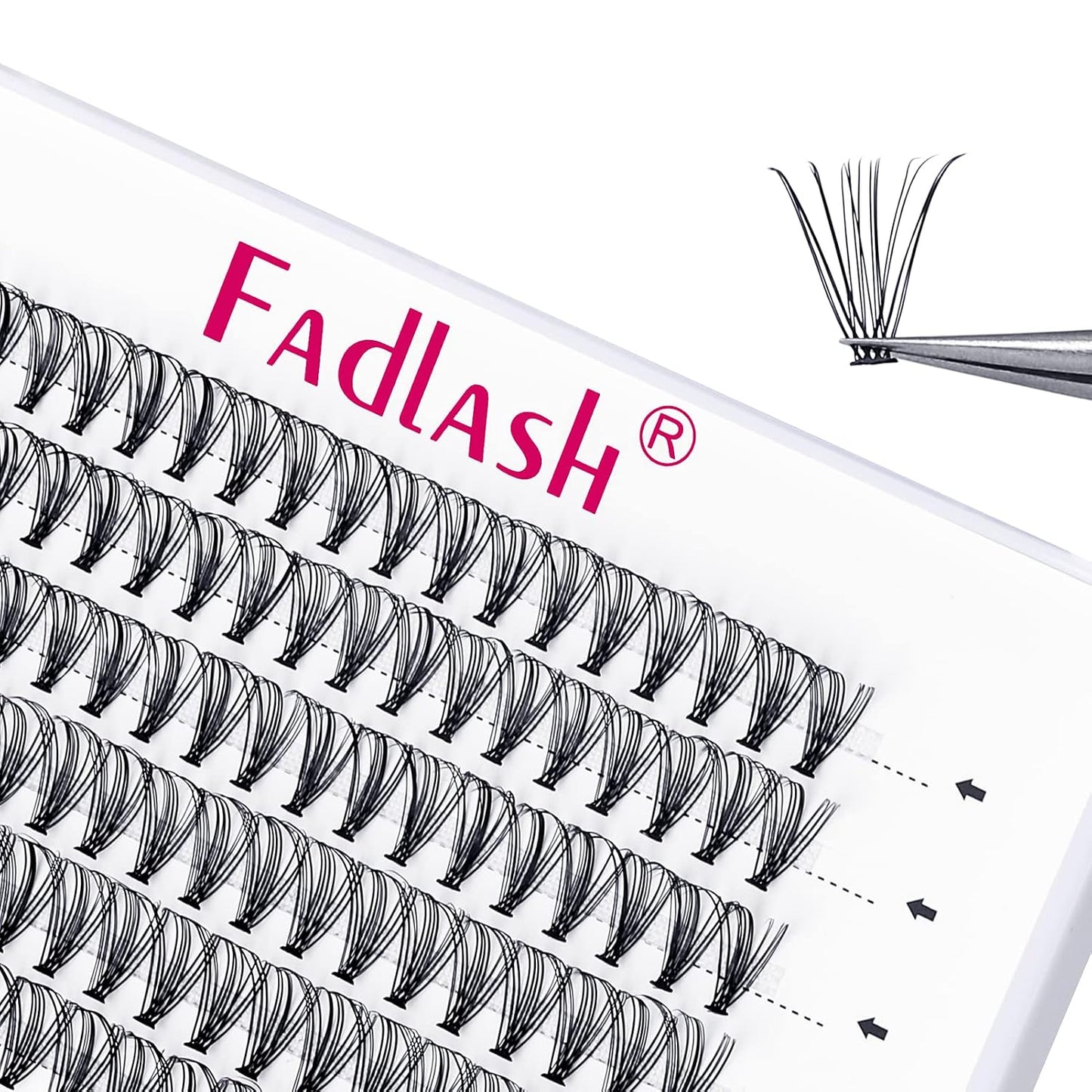 FADLASH Natural Eyelash Clusters - Fluffy 100D/200D Extensions | DIY Home Use, 8-16mm D Curl, 2 Pack