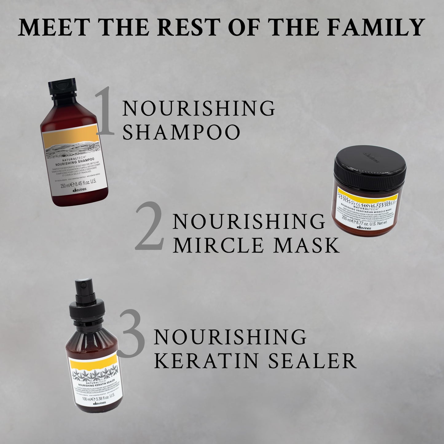 Davines Naturaltech Nourishing Vegetarian Miracle Conditioner, Restructuring & Hydrating for Dry & Damaged Hair - With Vegetal Keratin - Deeply Moisturizes Dry Hair, 8.45 Fl Oz